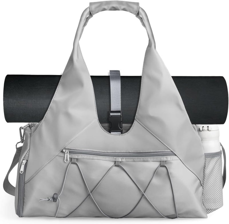 forestfish Gym Bag For Women With Yoga Mat Holder & Shoe Compartment & Wet Dry Storage Pocket & Adjustable Strap - Image 1
